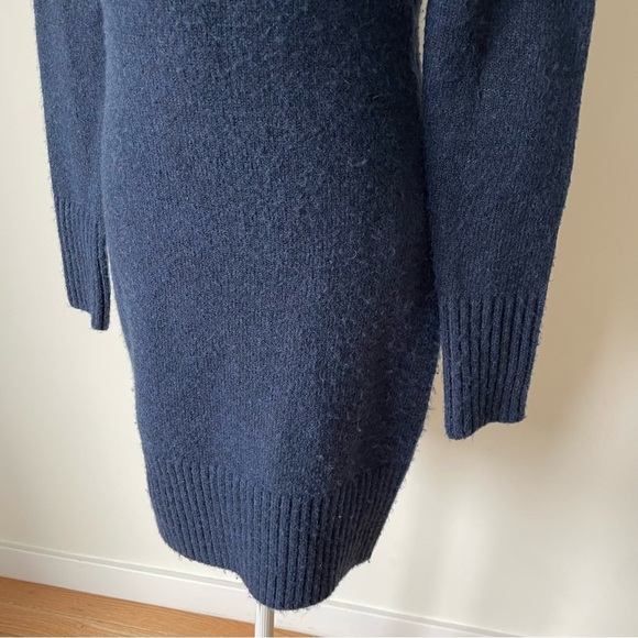 Sundry Puffsleeve Blue Wool Blend Long Sleeve Crewneck Sweater Dress NWT Sz 1/S - Picture 12 of 12